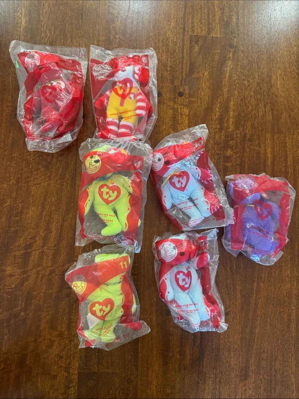 NIP Lot of 7 Ty TeenieBeanie McDonald's Promotional Plush Lot from 2004